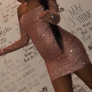 Sparkling Rose gold dress